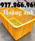 Hình ảnh: Sọt nhựa đựng nông sản có quai xách, sóng nhựa rỗng, sọt nhựa dùng trong siêu thị, Sọt nhựa HS011