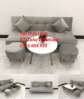 Hình ảnh: Bộ bàn ghế sofa bed giường nhỏ gọn màu xám trắng ở Quận 1 SG