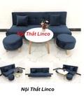 Hình ảnh: Bộ ghế sofa bed giờng xanh nhung đậm giá rẻ Linco Bình Thuận