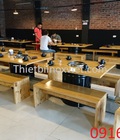 Hình ảnh: Bàn ăn mặt gỗ dành cho nhà hàng quán ăn giá rẻ nhất Quảng Ninh