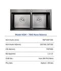 Hình ảnh: Chậu rửa bát Koson KS04-7843 Nano Blance