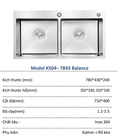 Hình ảnh: Chậu rửa bát Koson KS04-7843 Balance