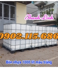 Hình ảnh: Tank nhựa 1000 lít cũ, tank nhựa đựng hóa chất, tank đựng dung môi, tank 1000 lít có khung thép