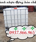 Hình ảnh: Bồn IBC, tank nhựa, tank nhựa 1 khối đựng hóa chất, tank 1000l màu trắng