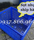 Hình ảnh: Sọt nhựa có bánh xe dùng trong xí nghiệp may, thùng nhựa rỗng dùng ship hàng
