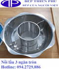 Hình ảnh: Nồi lẩu 3 ngăn dành cho nhà hàng quán ăn bằng inox giá rẻ tại Hải Phòng