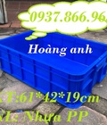 Hình ảnh: Thùng nhựa màu xanh dùng trong nhà máy, thùng nhựa đặc, khay nhựa cao 19cm
