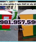 Hình ảnh: Thùng rác 2 ngăn, thùng rác phân loại 2 ngăn, thùng rác hình mái