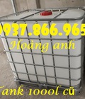 Hình ảnh: Bồn nhựa màu trắng đựng hóa chất, tank nhựa IBC 1000l,bồn nhựa cũ đựng chất nhuộm