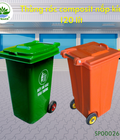 Hình ảnh: Thùng Rác Composie 120 Lít, Nắp Kín, Có Bánh Xe