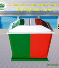 Hình ảnh: Thùng Rác Composite 2 Ngăn, Nắp Bập Bênh Ngang