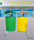 Hình ảnh: Thùng rác composite treo 2 ngăn, nắp hở H400