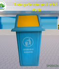 Hình ảnh: Thùng rác composite, cửa đẩy 90 lít