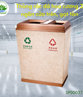 Hình ảnh: Thùng rác đá hoa cương 2 ngăn cửa trên, có gạt tàn H910
