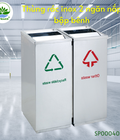 Hình ảnh: Thùng rác inox 2 ngăn nắp bập bênh H605