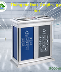 Hình ảnh: Thùng rác inox 2 ngăn, có gạt tàn H701