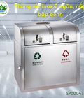Hình ảnh: Thùng rác inox 2 ngăn, nắp bập bênh H820