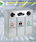 Hình ảnh: Thùng rác inox 3 ngăn cửa trước H895