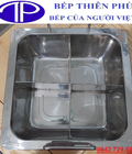 Hình ảnh: Nồi lẩu inox 4 ngăn vuông dành cho nhà hàng quán ăn 