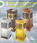 Hình ảnh: Thùng rác inox đá hoa cương vuông cửa trên, có gạt tàn H762