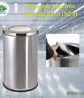 Hình ảnh: Thùng rác inox tròn nắp bập bênh 150 lít D480xH830