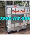 Hình ảnh: Bồn nhựa, tank nhựa, bồn 1000 lít trắng, tank nhựa có khung thép bao quanh, bồn nhựa đựng hóa chất, tank nhựa đựng chất