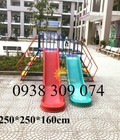 Hình ảnh: Cầu trượt máng đôi, máng đơn composite cho bé