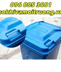 Hình ảnh: Thùng rác công cộng 120l xanh dương