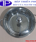 Hình ảnh: Nồi lẩu inox tròn 2 ngăn dành cho nhà hàng quán ăn giá rẻ