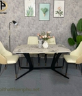 Hình ảnh: Bộ Bàn Ăn Mặt Đá Ceramic Loang 4 Ghế Sheraton