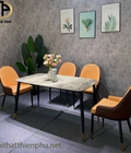 Hình ảnh: Bộ Bàn Ăn Mặt Đá Ceramic XS 4 Ghế Monet