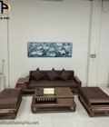 Hình ảnh: Sofa Gỗ Sồi Văng Đùi Gà Màu Walnut TP 162-2