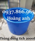 Hình ảnh: Bán thùng nhựa hình chữ nhật dung tích lớn đựng hải sản, thùng tròn 2000l, thùng nhựa công nghiệp dùng nhuộm vải