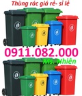 Hình ảnh: Thùng rác 120 lít 240 lít nhựa hdpe màu xanh giá rẻ tại quận tân phú thùng rác bánh xe lh 0911082000