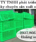 Hình ảnh: Sọt nhựa kéo hàng trong xưởng may mặc, sọt nhựa hở HS015 có 26 bánh xe