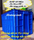 Hình ảnh: Thùng nhựa đựng hàng trong phân xưởng, thùng nhựa công nghiệp đặc, Thùng nhựa đặc có nắp cao 39cm