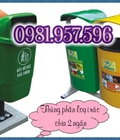 Hình ảnh: Thùng rác treo đôi, thùng rác 2 ngăn 80L, thùng rác có mái