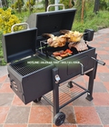 Hình ảnh: Lò nướng than hoa cỡ lớn, hai buồng nướng, tích hợp motor tự xoay, dùng cho gia đình, nhà hàng nướng