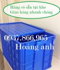 Hình ảnh: Mua thùng nhựa đặc màu xanh ở đâu, thùng nhựa cao 39, khay nhựa có nắp đậy
