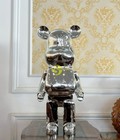 Hình ảnh: Gấu BEARBRICK Mạ Điện Bạc Bóng Size 80