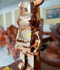 Hình ảnh: Gấu bearbrick mạ điện màu đồng bóng 80cm 