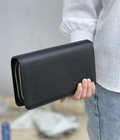 Hình ảnh: Clutch cầm tay 2 khoá da taiga