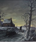 Hình ảnh: Tranh sơn dầu phong cảnh mùa đông