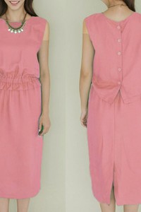 Đầm suông dài chun eo BD136