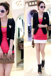 Áo vest nữ tay lỡ họa tiết mặt hổ đá BV13