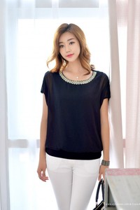 Áo sơ mi nữ đẹp kết hạt cườm BA100