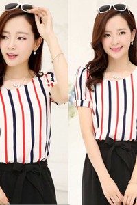 Áo sơ mi nữ đẹp sọc màu BA98
