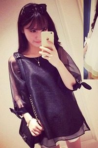 Áo sơ mi voan suông BA94