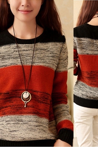 Áo len nữ thu đông Hàn Quốc họa tiết sọc GL25