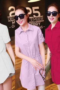 Áo sơ mi nữ rút eo tay ngắn BA72